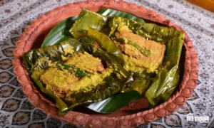 Bhetki Paturi at Devi Chowdhurani restaurant in Kolkata