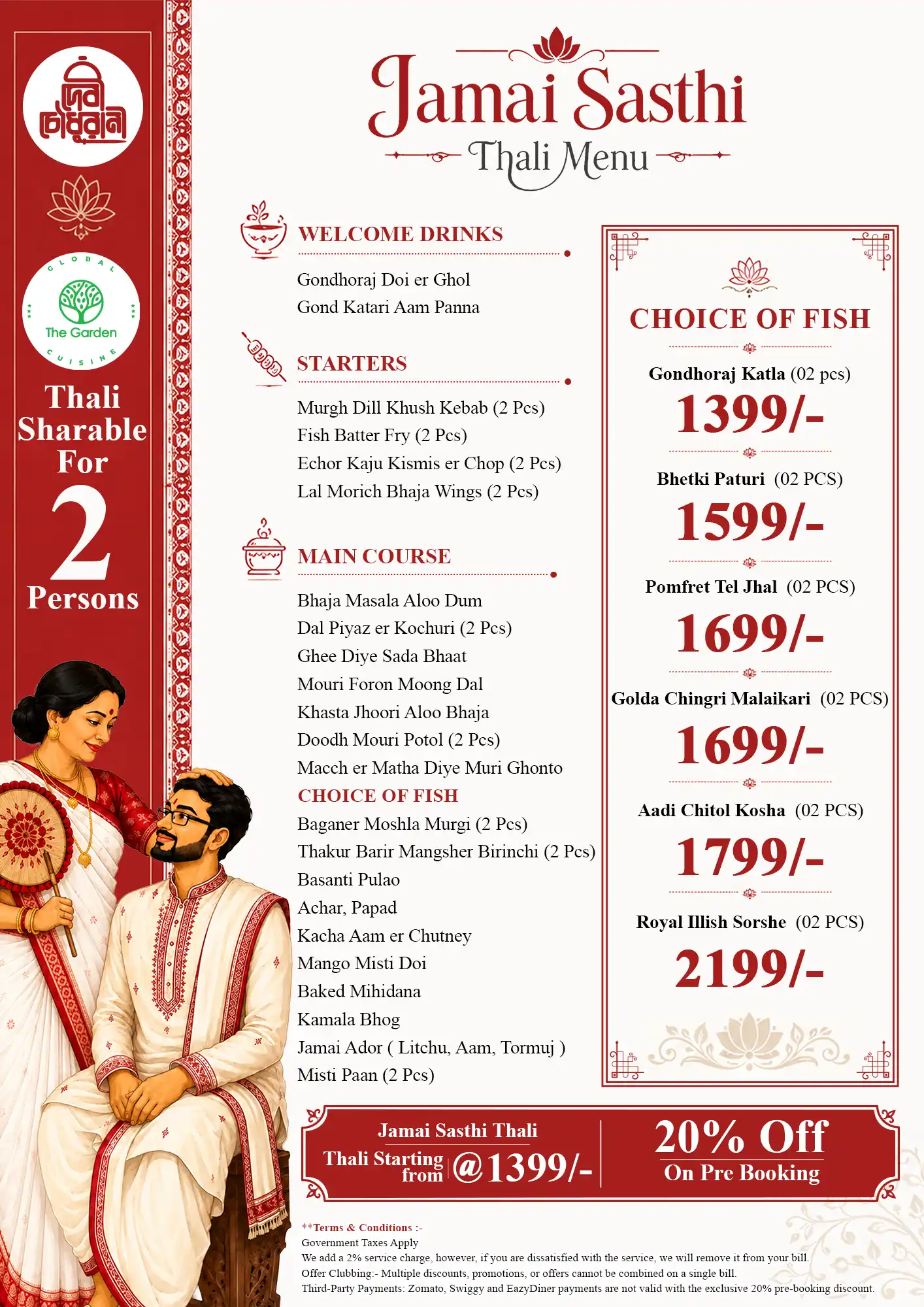 jamai sasthi special thali menu